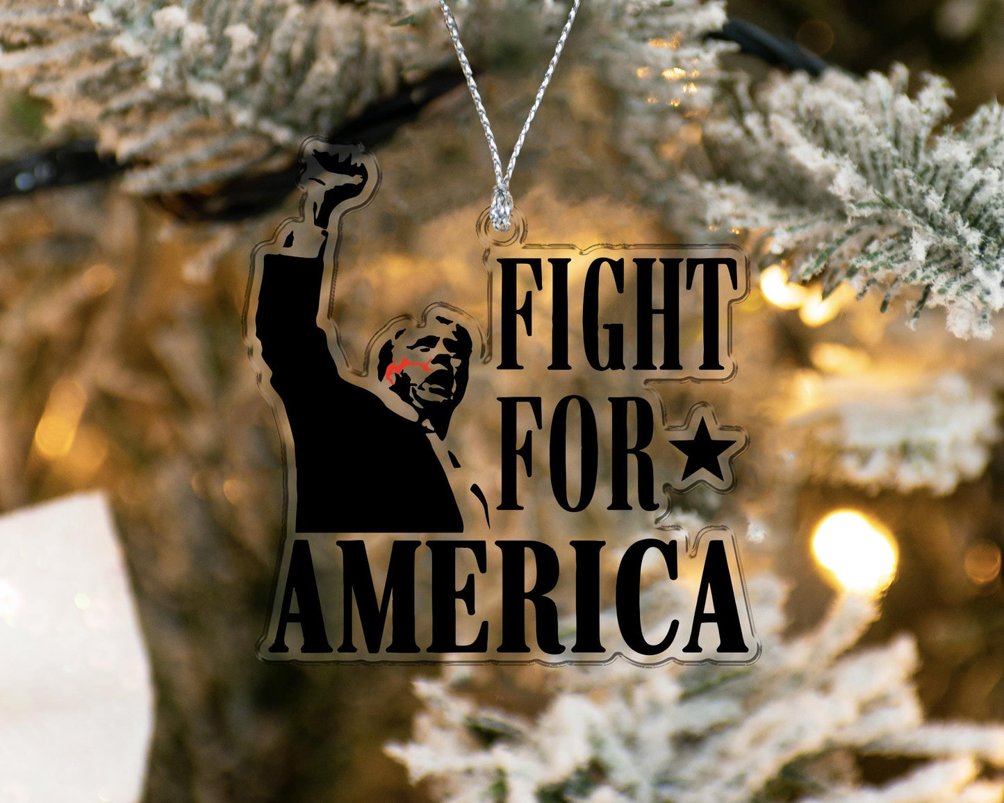 Trump Ornament, Stand with Trump Ornaments, Bulletproof Trump Ornament, Christmas Gift, Fight For America Ornament, President Trump Ornament