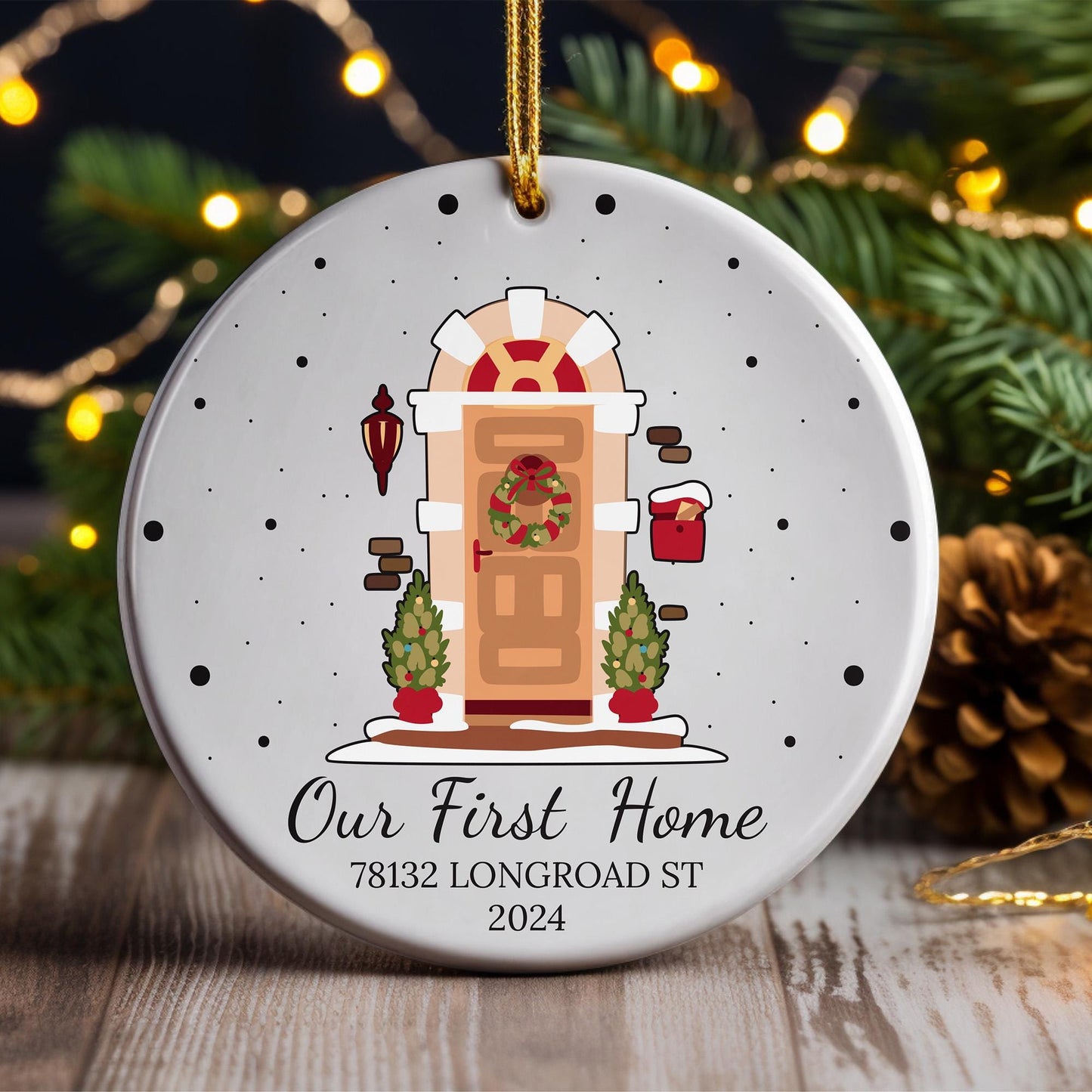 Our First Home Ornament, Newlywed Gift, Christmas Gifts, Couples Ornament, Xmas Ornament, Customizable Christmas Ornament, New Home Gift