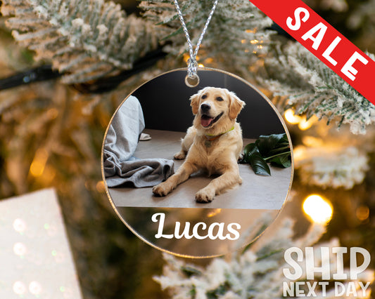 Personalized Christmas Dog Memorial Photo Ornament, Custom Christmas Ornament For Dog, In Memory Ornament With Picture, Christmas Keepsake