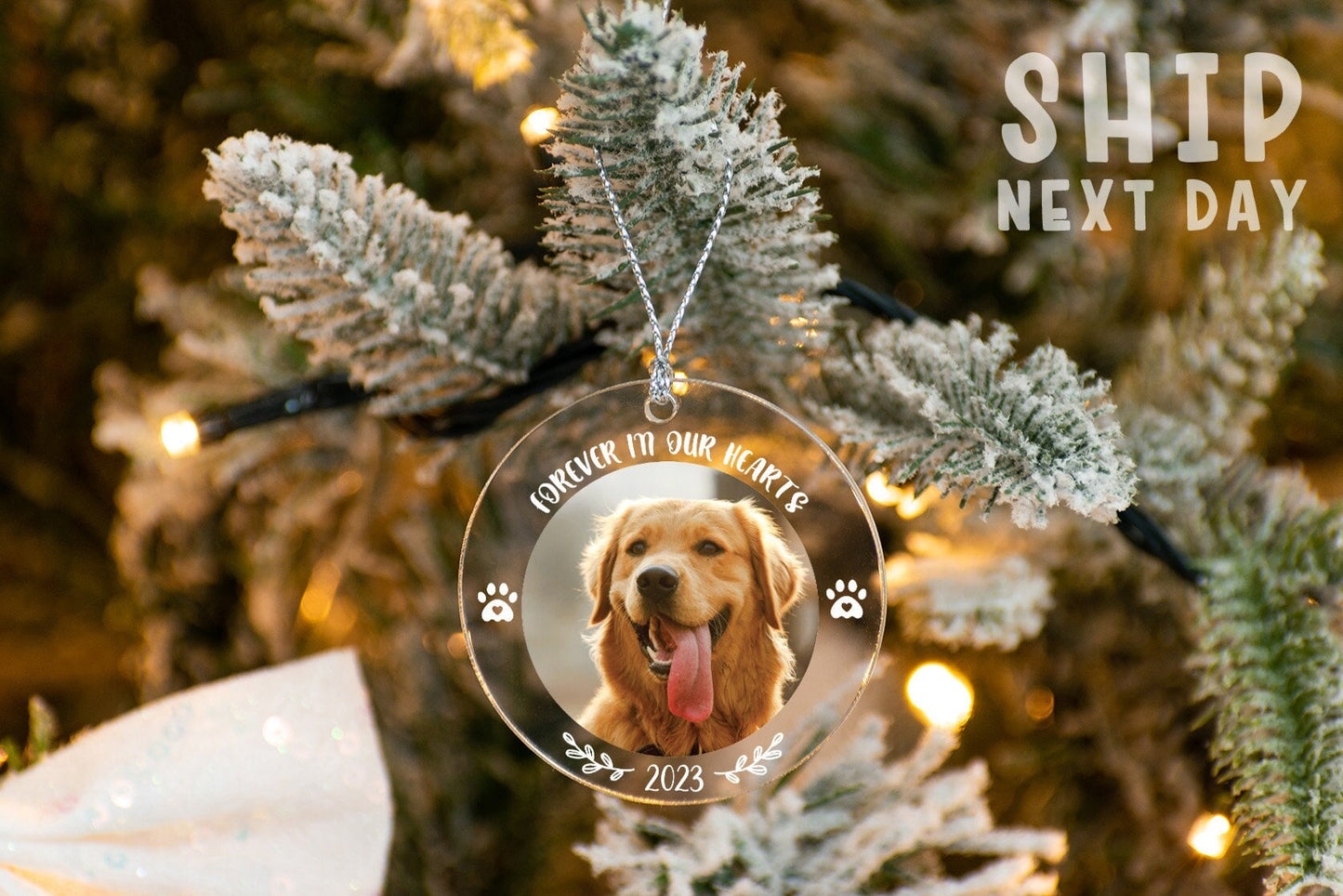 Personalized 2024 Memorial Dog Ornament, Christmas Memorial Gifts, Dog Lover Gifts, Dog Owner Gifts, Custom Dog Photo Ornament, Pet Ornament