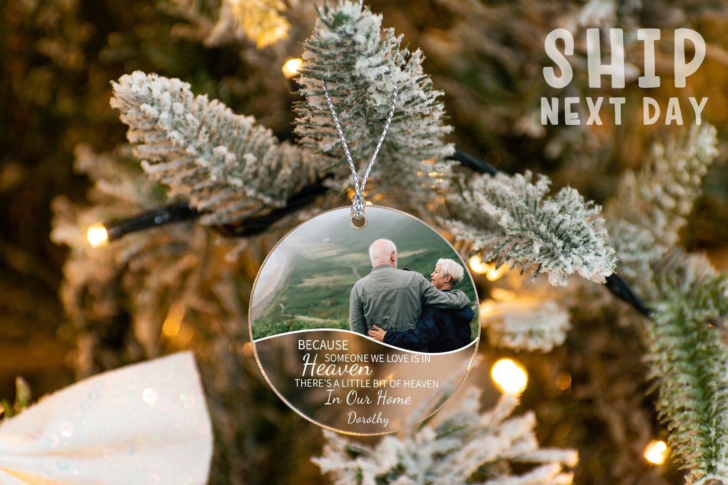 Custom Christmas Breavement Ornament, Sympathy Gift, Memorial Christmas Gift, Christmas Keepsake Gift, Personalized Memorial Photo Ornament