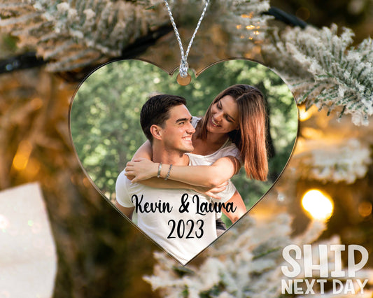 Personalized Couple Photo Ornament, Christmas Couple Keepsake Gifts, Custom Picture Ornament, Christmas Tree Ornament, Cute Picture Ornament