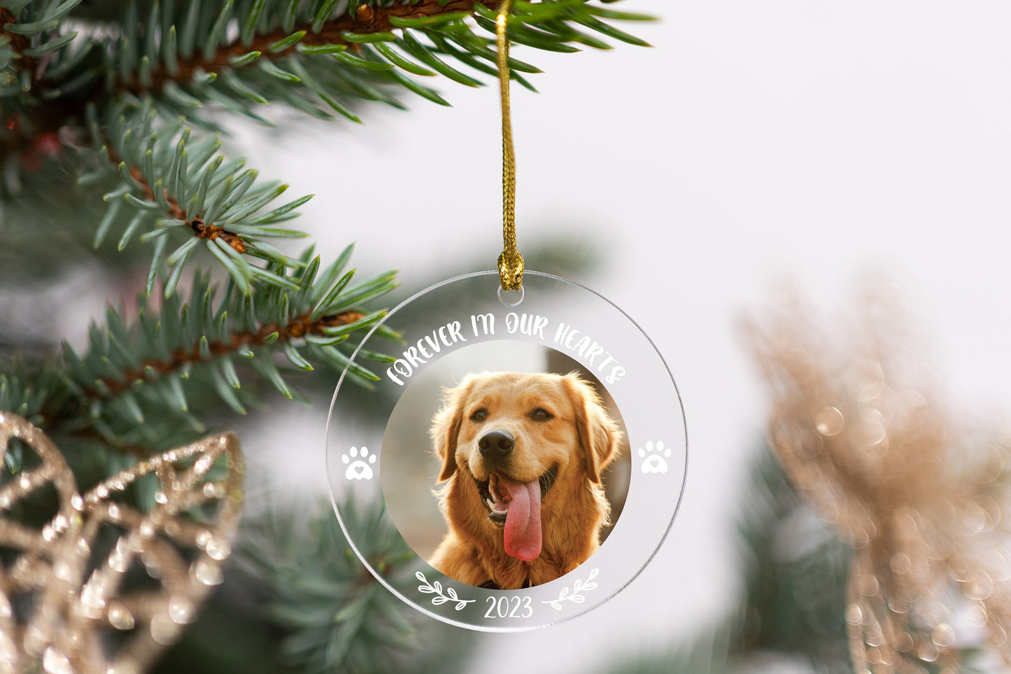 Personalized 2024 Memorial Dog Ornament, Christmas Memorial Gifts, Dog Lover Gifts, Dog Owner Gifts, Custom Dog Photo Ornament, Pet Ornament