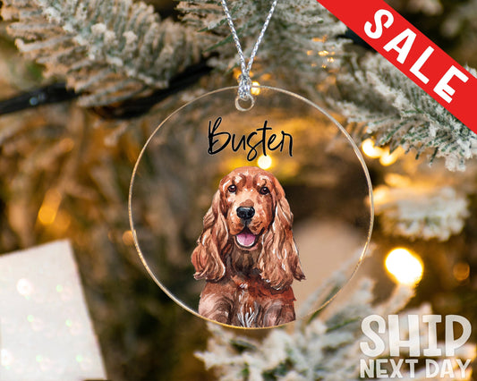 Customized Pet Ornament, Personalized Acrylic Dog Ornament, Dog Picture Ornament, Pet Owner Gift, Dog Name Ornament, Pet Portrait Ornament