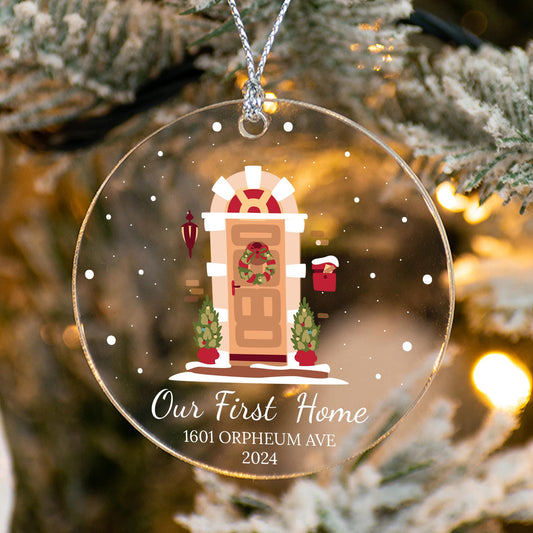 Our First Home Ornament, Newlywed Gift, Christmas Gifts, Couples Ornament, Xmas Ornament, Customizable Christmas Ornament, New Home Gift
