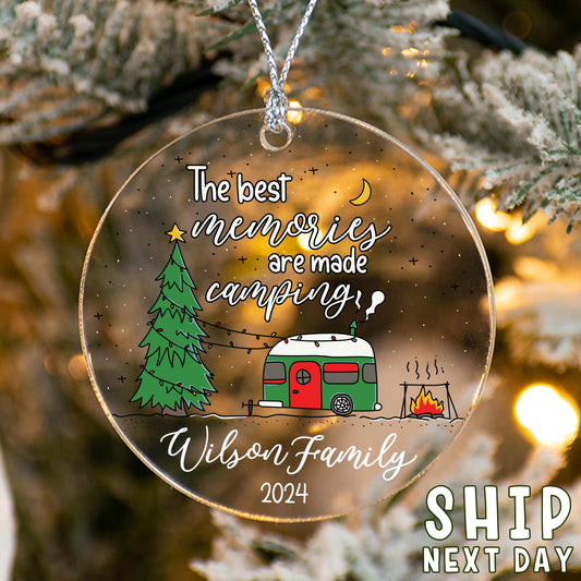 Custom Name Camp Ornament, Personalized Family Ornament, The Best Memories Camp Ornament, Memorial Ornament, Christmas Gift, Family Keepsake