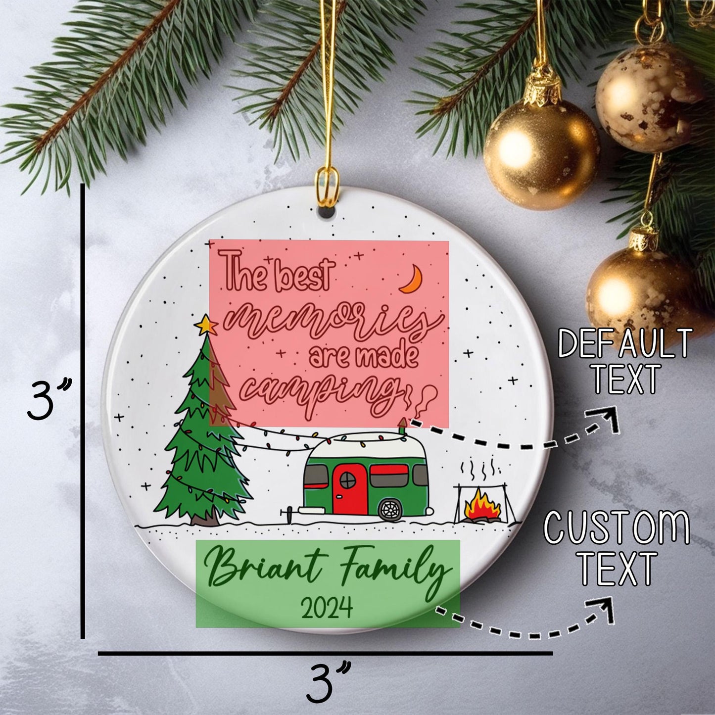 Custom Name Camp Ornament, Personalized Family Ornament, The Best Memories Camp Ornament, Memorial Ornament, Christmas Gift, Family Keepsake