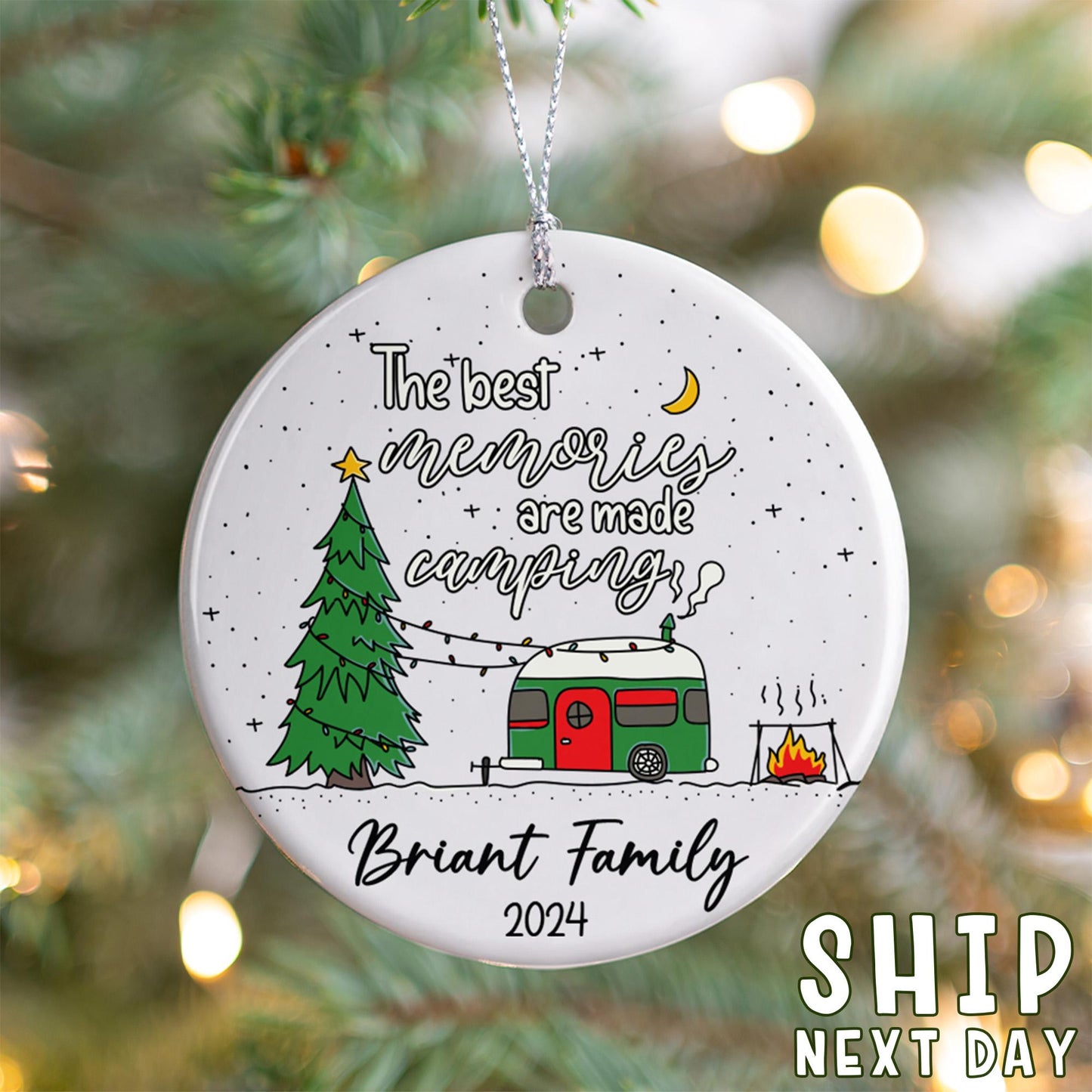 Custom Name Camp Ornament, Personalized Family Ornament, The Best Memories Camp Ornament, Memorial Ornament, Christmas Gift, Family Keepsake