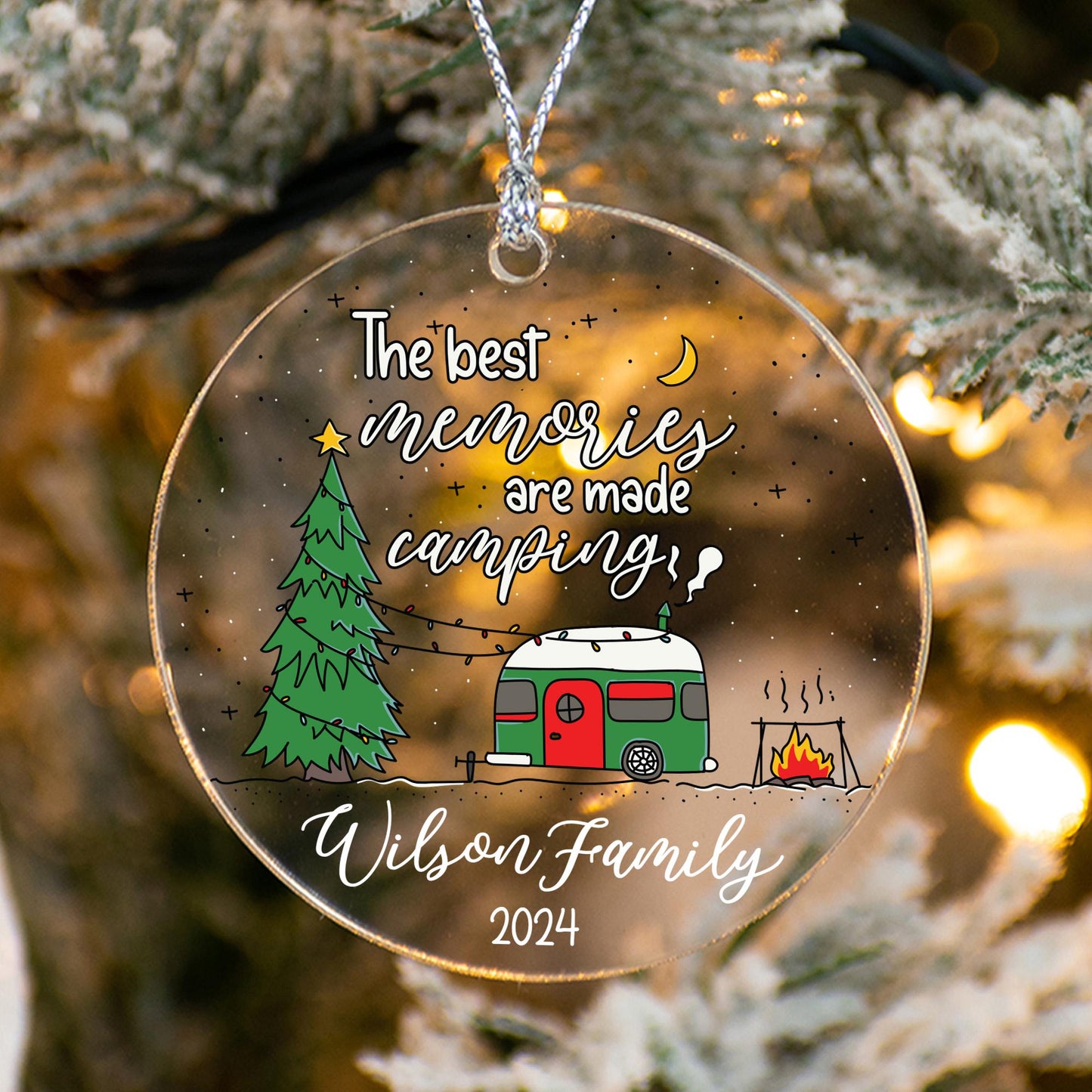 Custom Name Camp Ornament, Personalized Family Ornament, The Best Memories Camp Ornament, Memorial Ornament, Christmas Gift, Family Keepsake