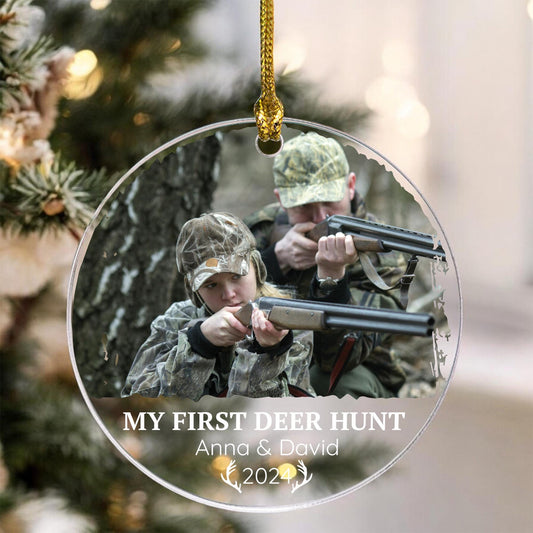 My First Deer Hunt Ornament, Hunter Ornament, First Hunting Ornament, Deer Hunter Special Gift, Custom Name Deer Hunt Ornament, Family Gifts