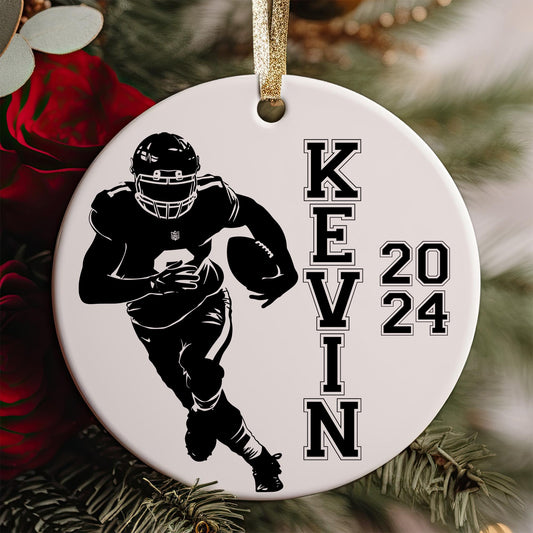 Custom Name American Football Player Ornament, Personalized Player Name Ornament, Christmas Gift For Boy, Player Name Keepsake, Holiday Gift