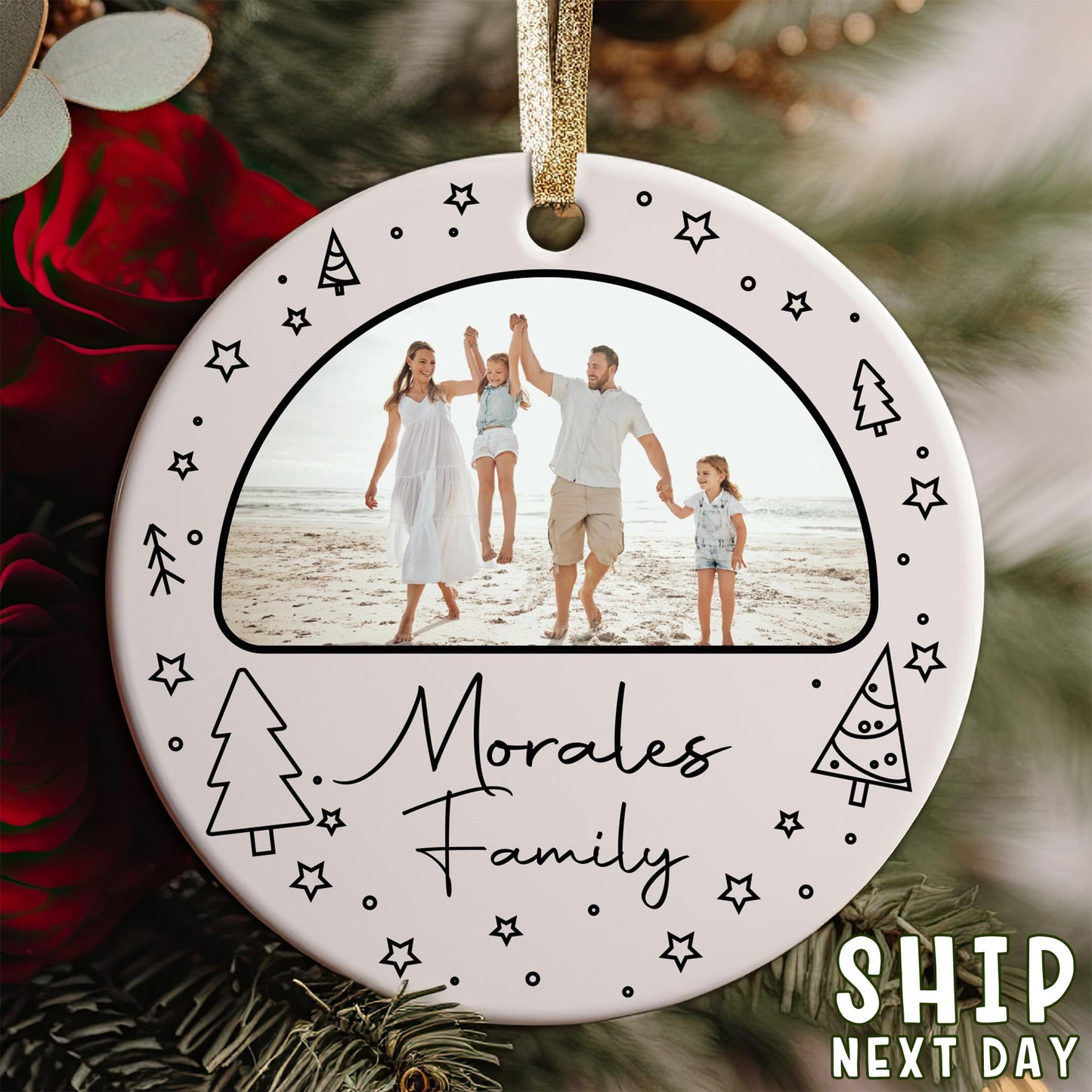 Custom Family Name Ornament, Personalized Family Name Keepsake, Housewarming Gift, Christmas Ornament, Custom Family Gift, Christmas Decor