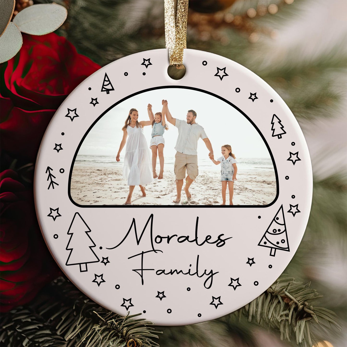 Custom Family Name Ornament, Personalized Family Name Keepsake, Housewarming Gift, Christmas Ornament, Custom Family Gift, Christmas Decor