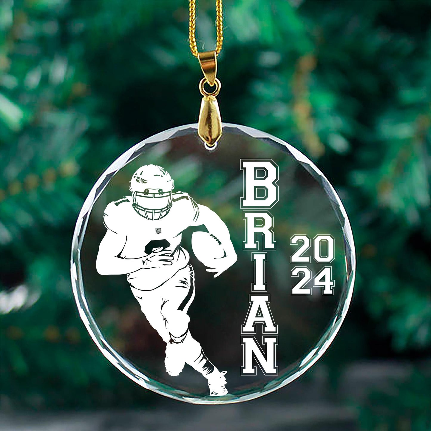 Custom Name American Football Player Ornament, Personalized Player Name Ornament, Christmas Gift For Boy, Player Name Keepsake, Holiday Gift